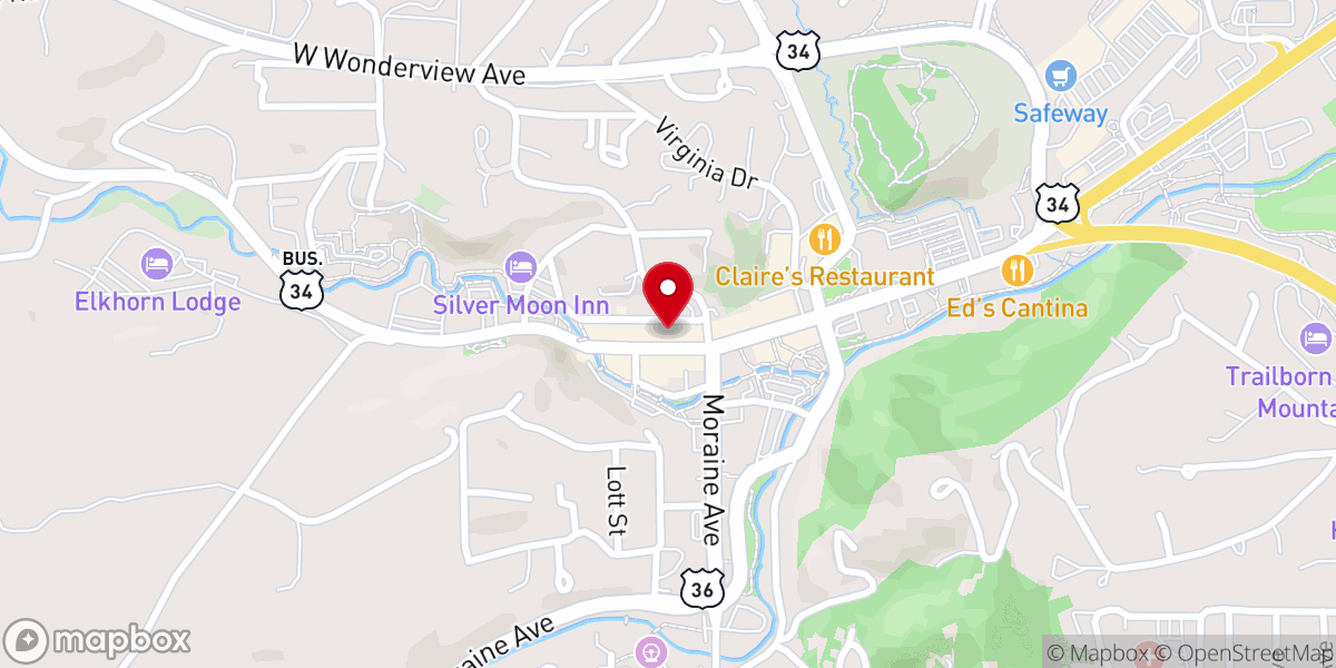 Map showing location of The Taffy Shop