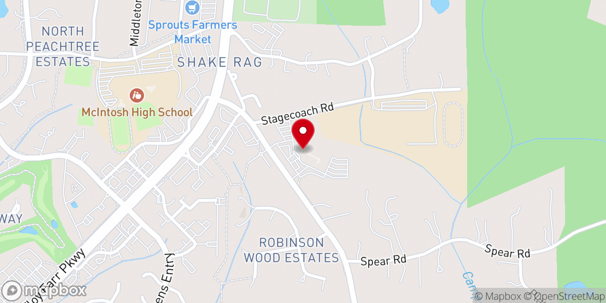 Map showing location of Peachtree City United Methodist Church