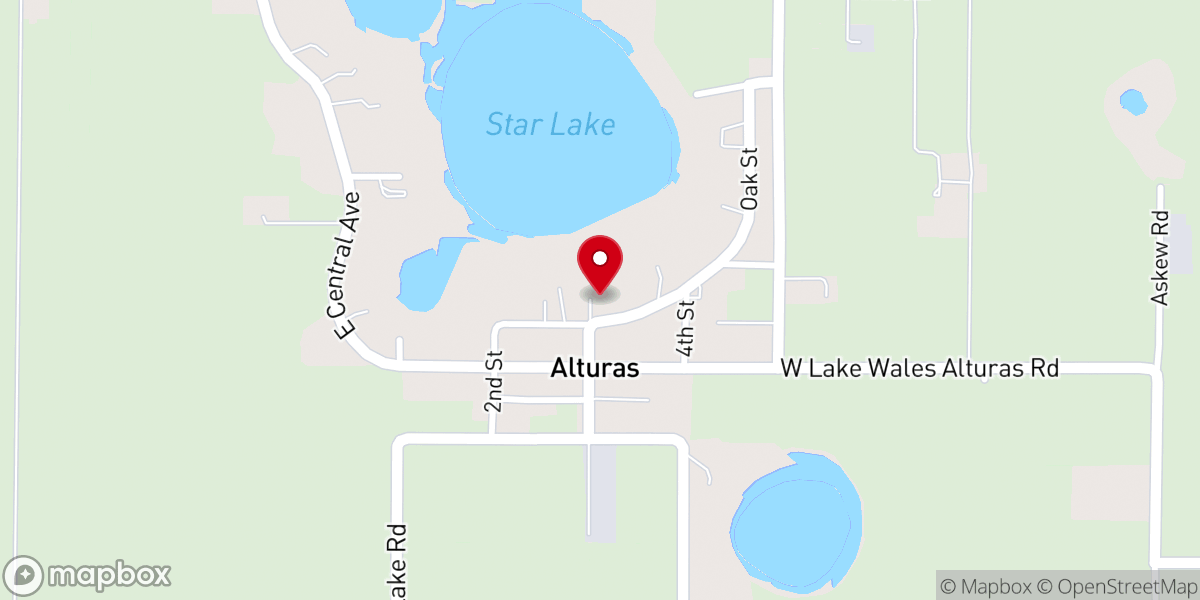 Map showing location of Alturas Community Church