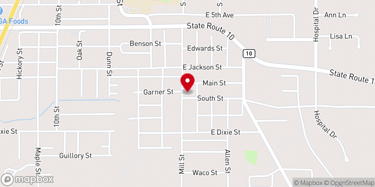 Map showing location of Greater Hayes Chapel AME Church