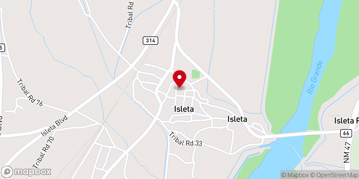 Map showing location of Saint Augustine Catholic Church, Isleta Pueblo