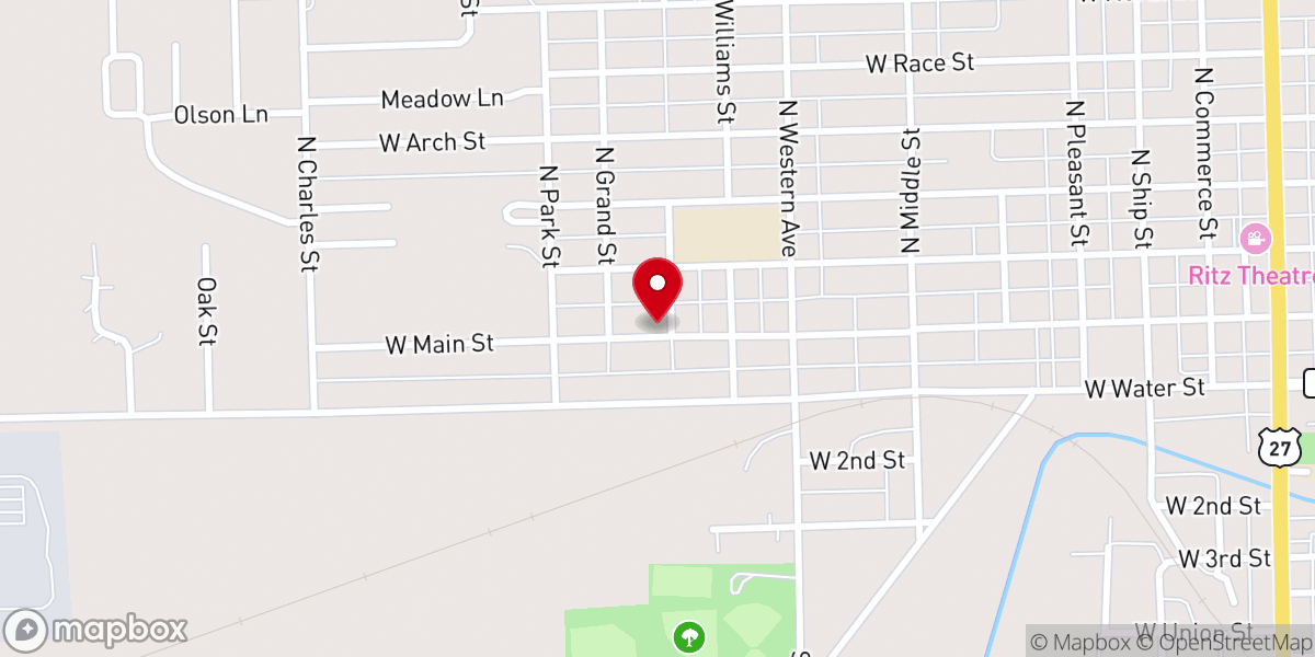 Map showing location of Evangelical Methodist Church