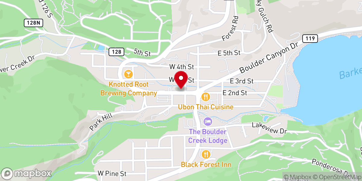 Map showing location of Nederland Presbyterian Church