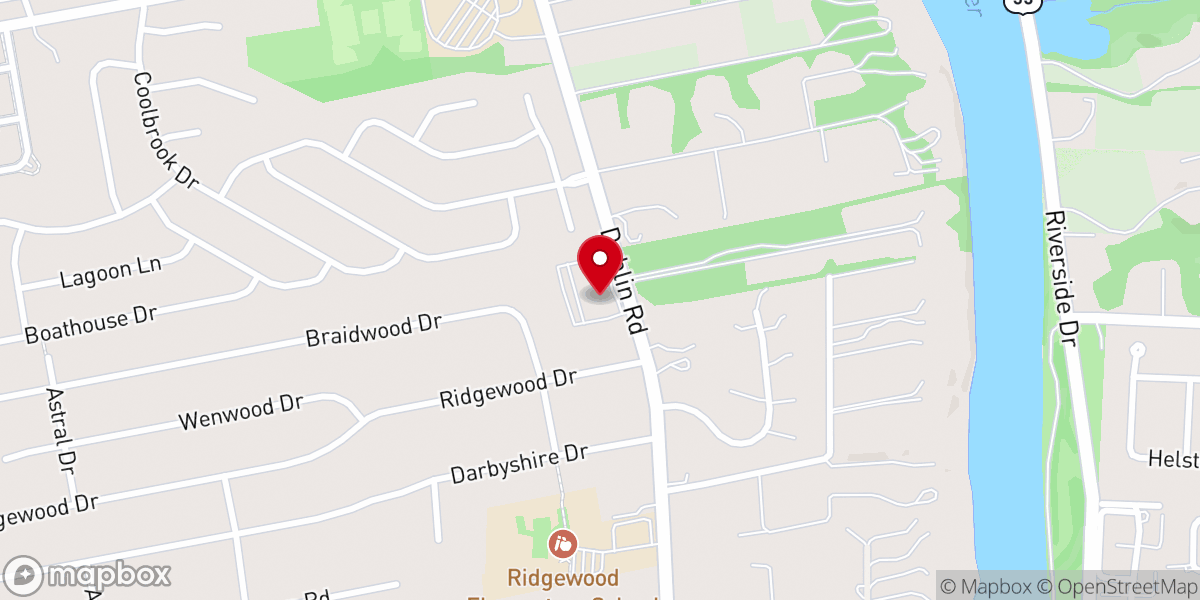Map showing location of Scioto Ridge United Methodist Church