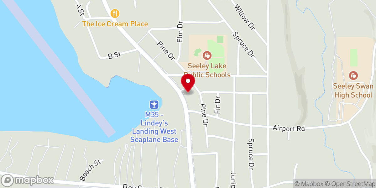 Map showing location of Seeley Lake Community Foundation