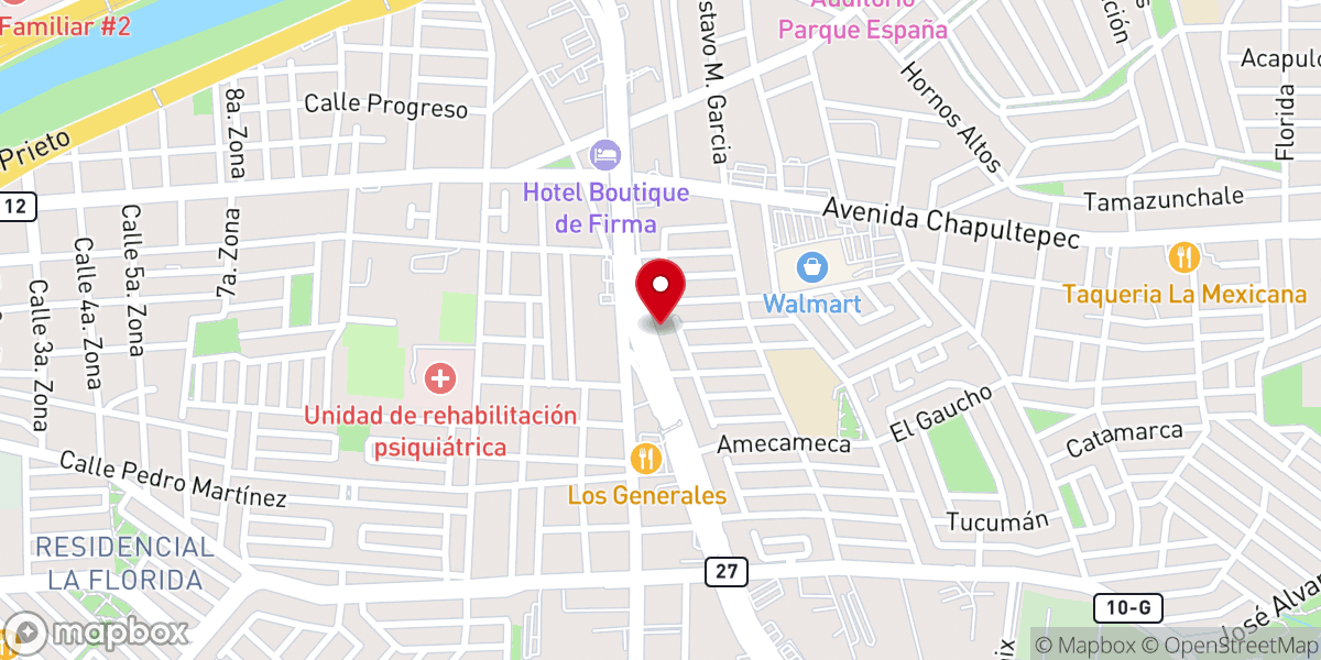 Map showing location of Iglesia Cristiana Dios de Pactos Monterrey