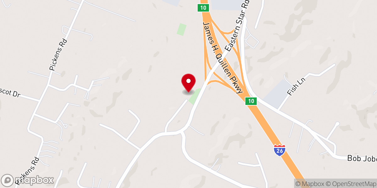 Map showing location of Eastern Star Free Will Baptist Church