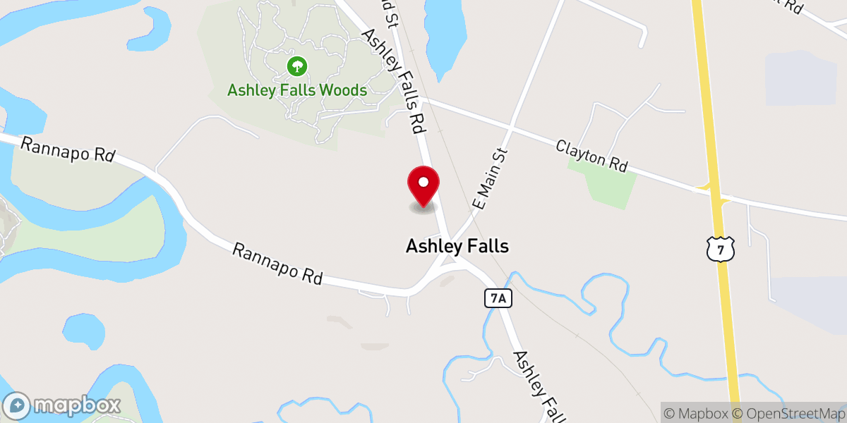 Map showing location of Trinity UMC Ashley Falls