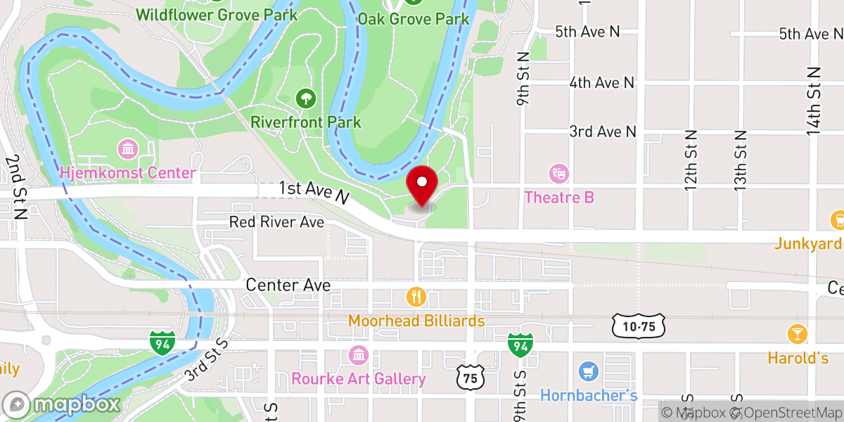 Map showing location of RiverHaven Events Center