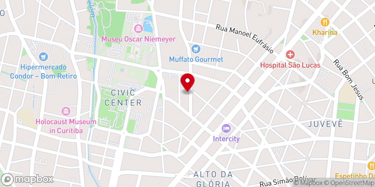 Map showing location of Primeira Igreja do Evangelho Quadrangular (Primeira IEQ Curitiba)