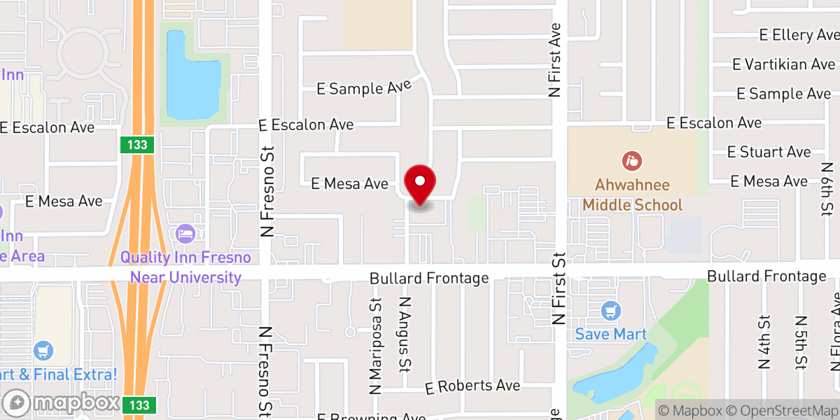 Map showing location of First Chinese Baptist Church