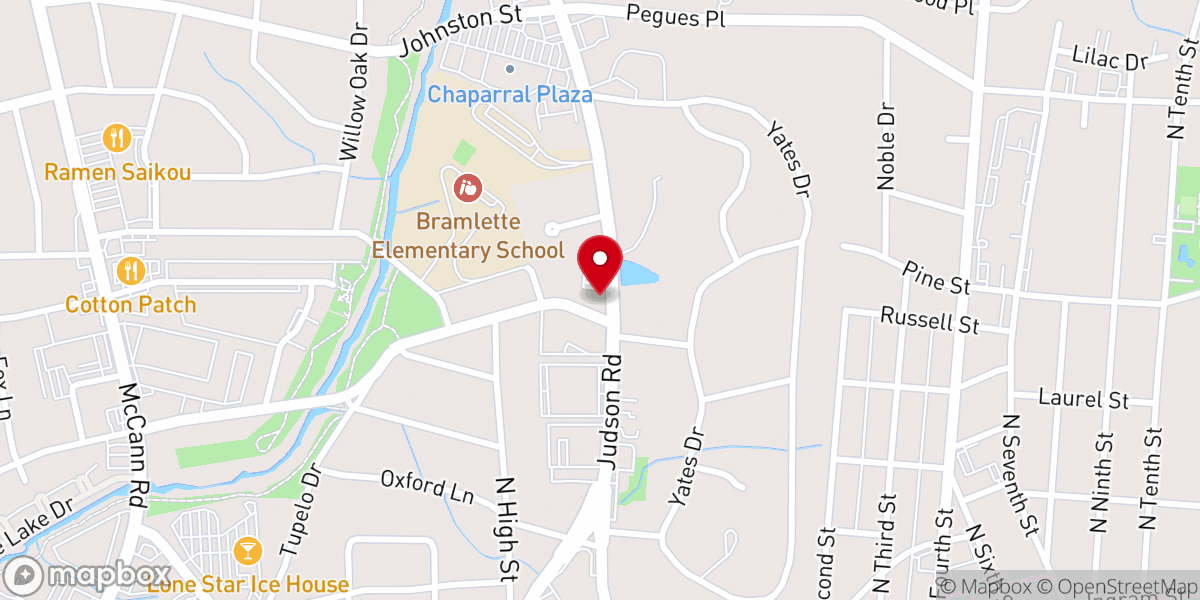 Map showing location of Judson Road Church of Christ