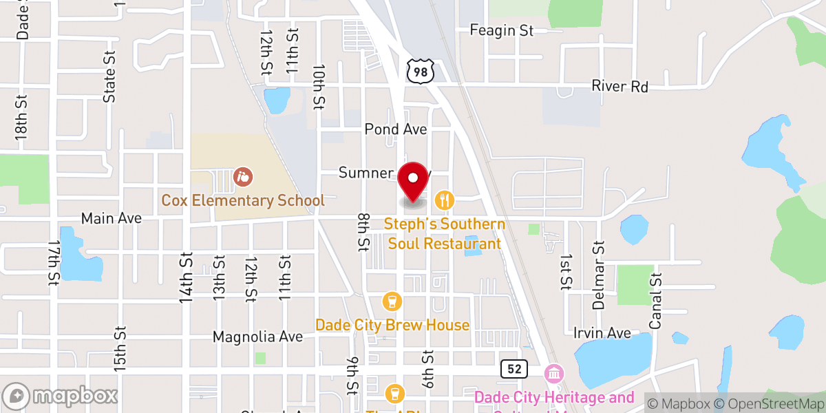 Map showing location of St Paul Baptist Church
