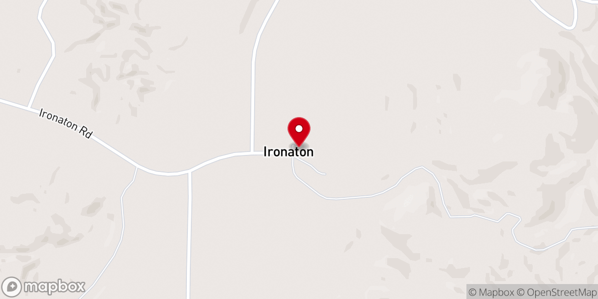 Map showing location of Ironaton Baptist Church