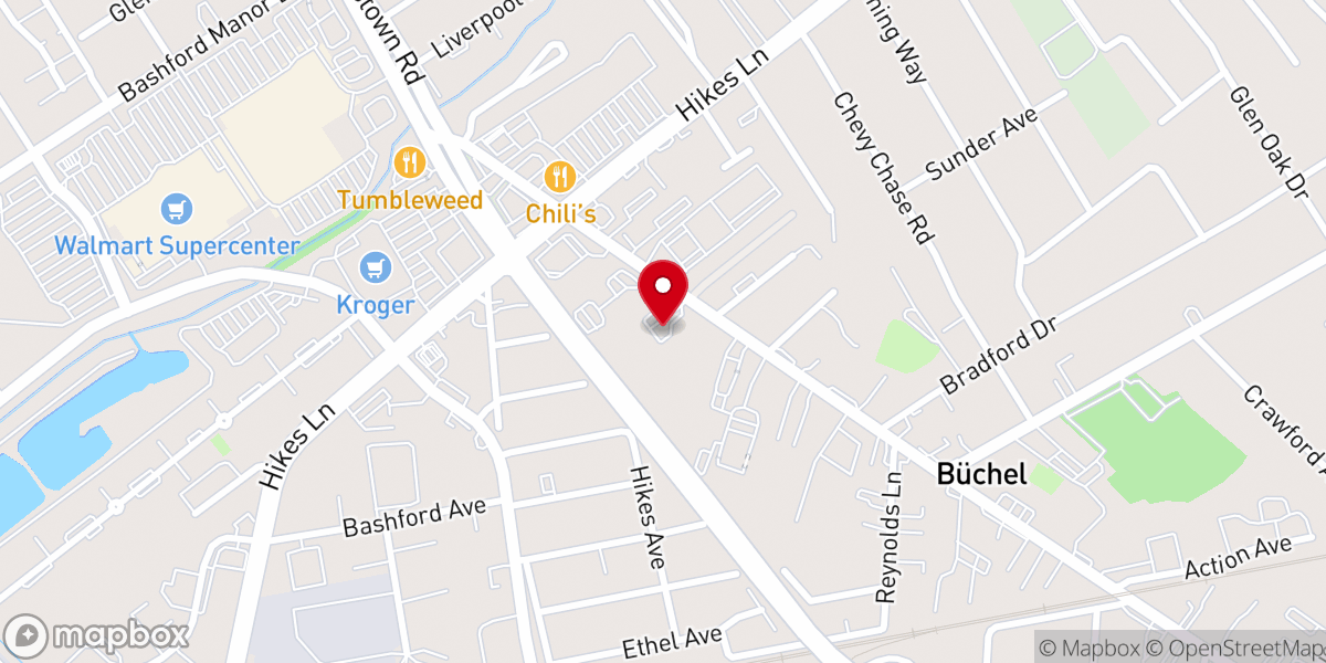 Map showing location of Korea Saehan Church of Louisville