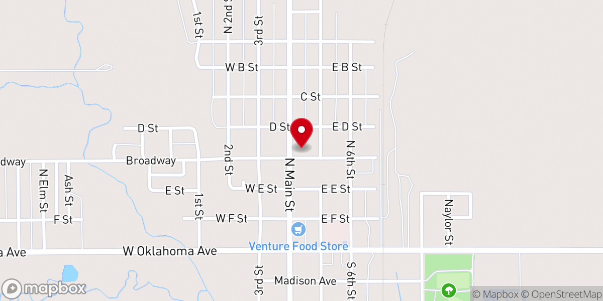 Map showing location of First Baptist Church