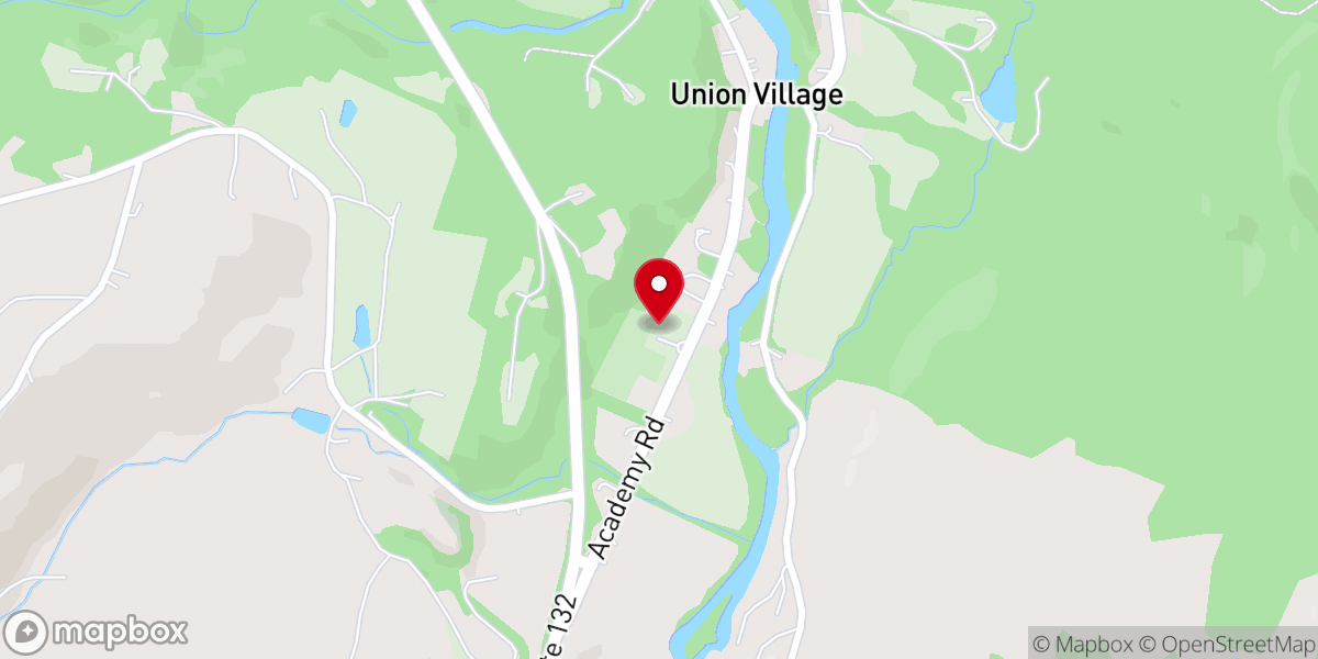 Map showing location of Union Village United Methodist Church