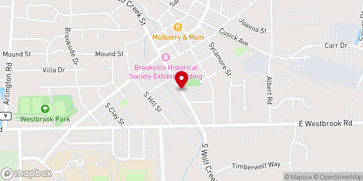Map showing location of Brookville Full Gospel Church