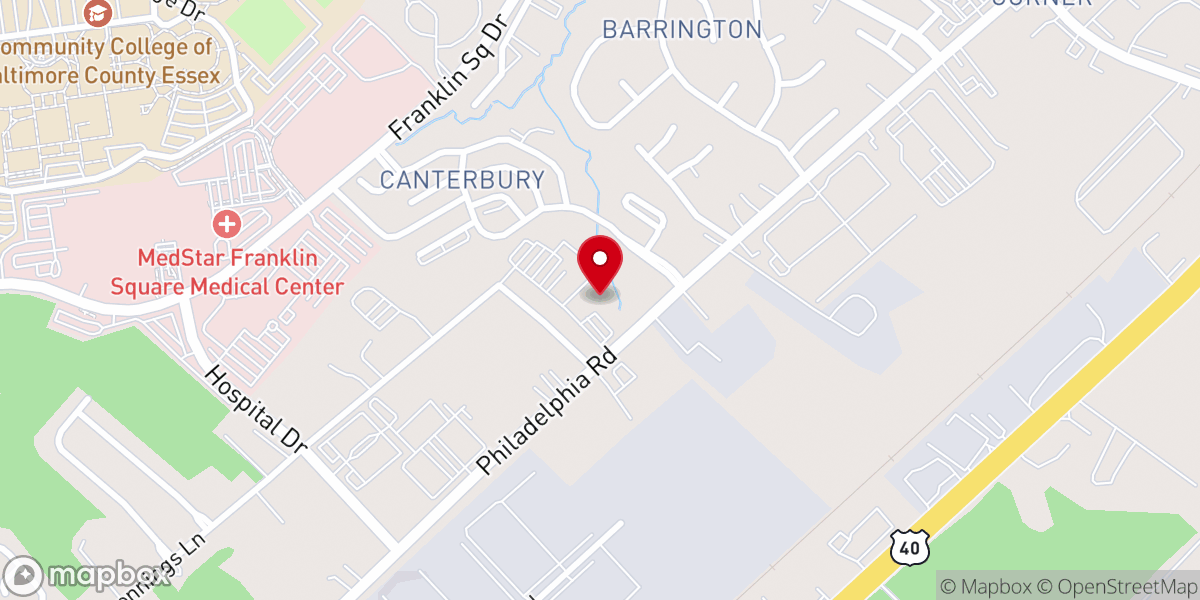 Map showing location of Rosedale Baptist Church