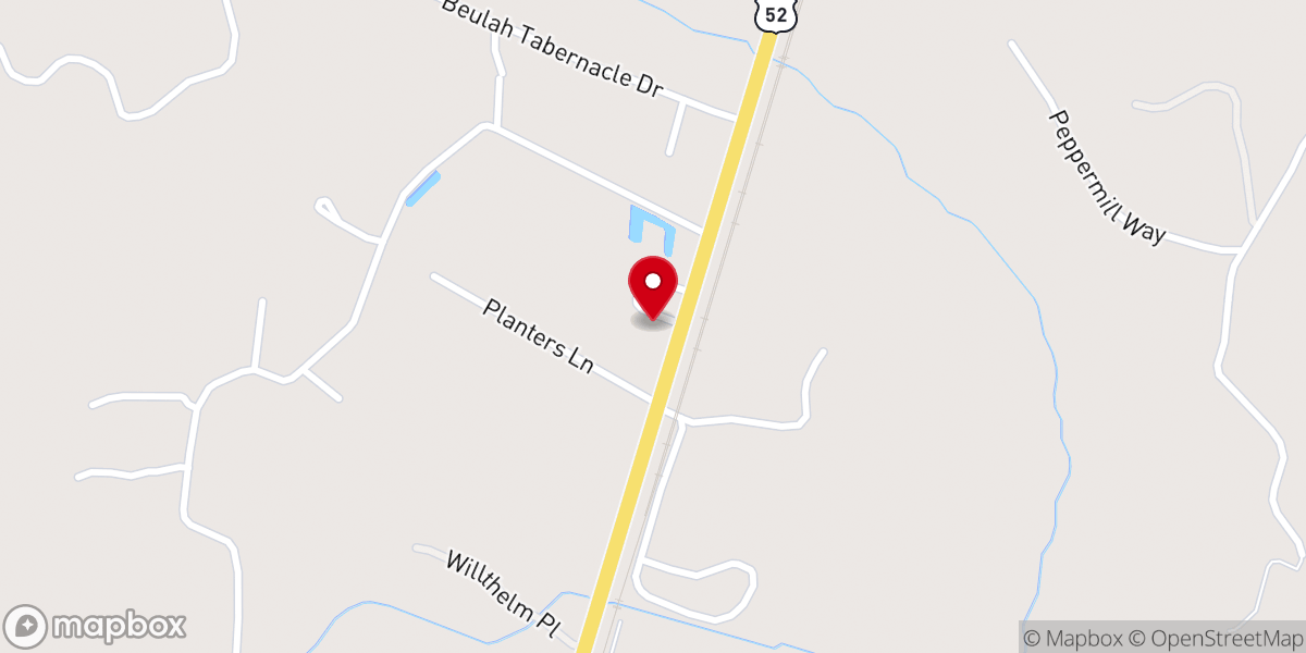 Map showing location of Lamb of God Free Will Baptist Church