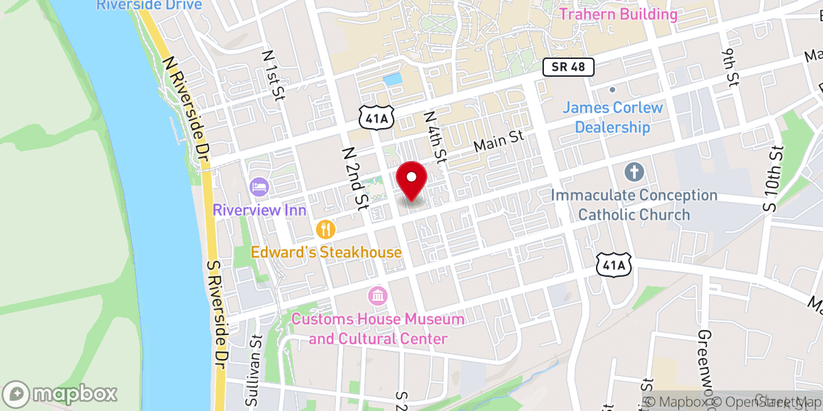 Map showing location of Trinity Episcopal Church