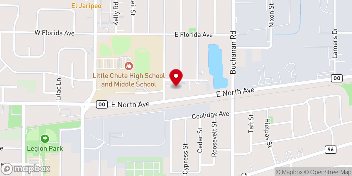 Map showing location of St. Luke Lutheran Church