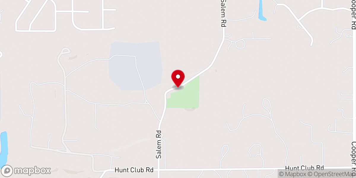 Map showing location of Salem Methodist Church