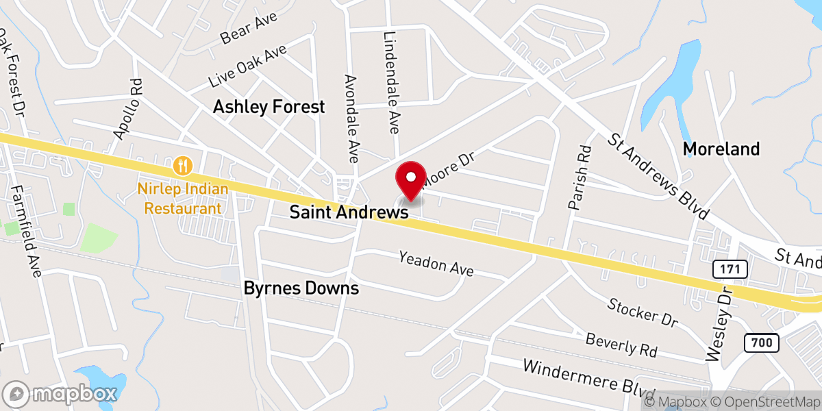 Map showing location of Blessed Sacrament Church