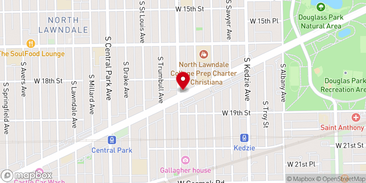 Map showing location of Greater Mount Tabor Baptist Church
