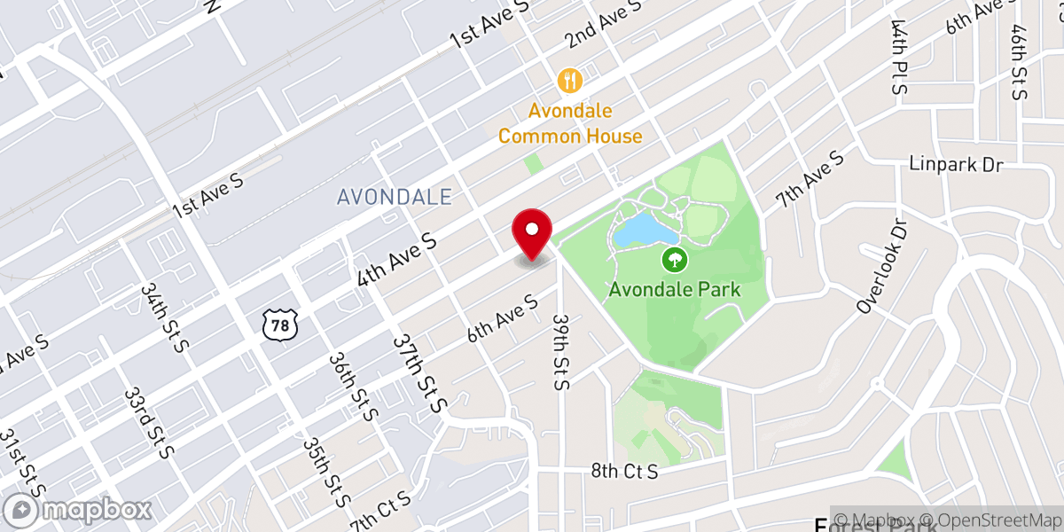 Map showing location of Avondale United Methodist Church
