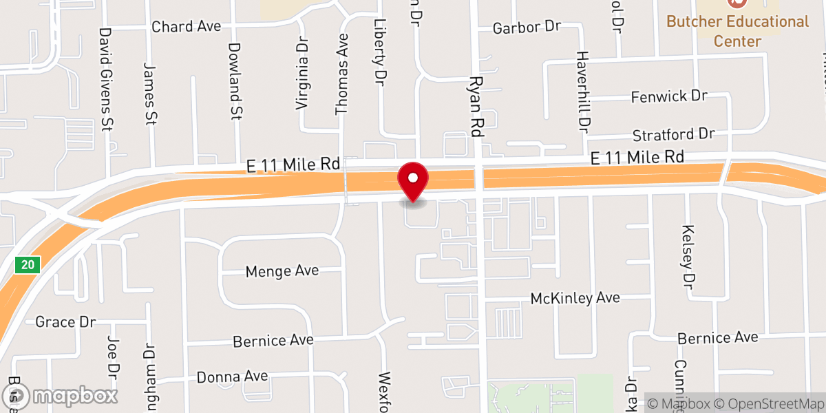 Map showing location of Great Lakes Grace Church