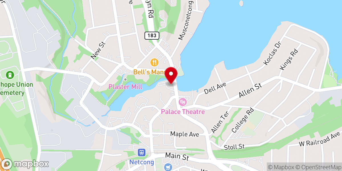 Map showing location of Stanhope United Methodist Church