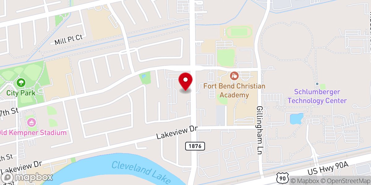 Map showing location of Sugar Land Methodist Church