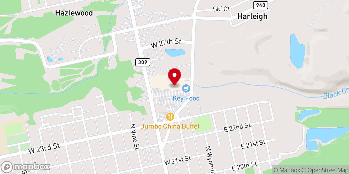Map showing location of FYZICAL Therapy & Balance Centers - Hazleton
