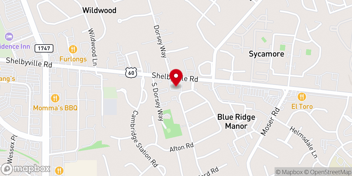 Map showing location of Trinity Presbyterian Church