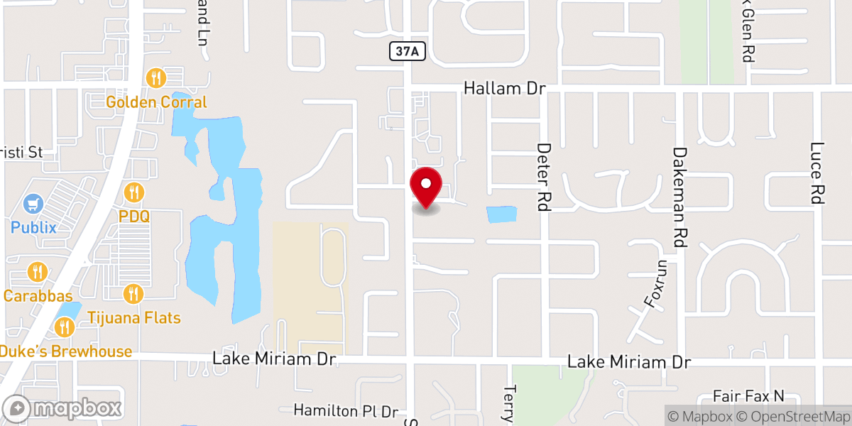 Map showing location of Southside Assembly of God Lakeland