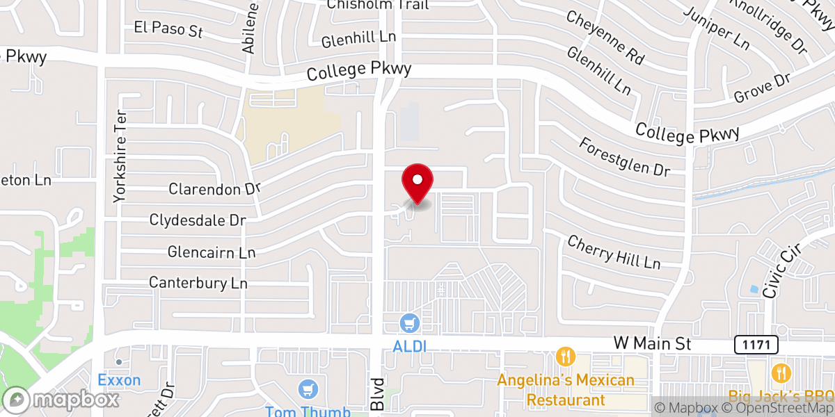 Map showing location of Lewisville Primitive Baptist Church