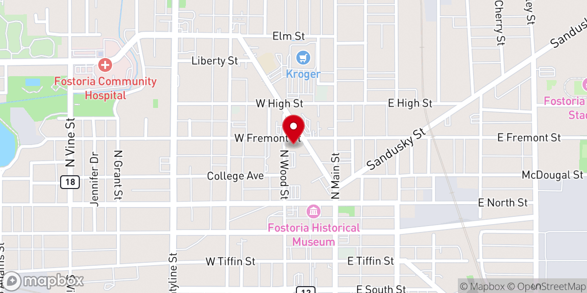 Map showing location of Trinity United Brethren Church