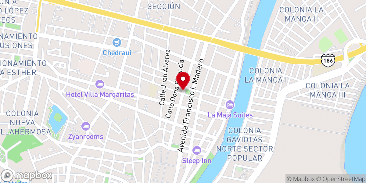 Map showing location of Parroquia de la Santa Cruz