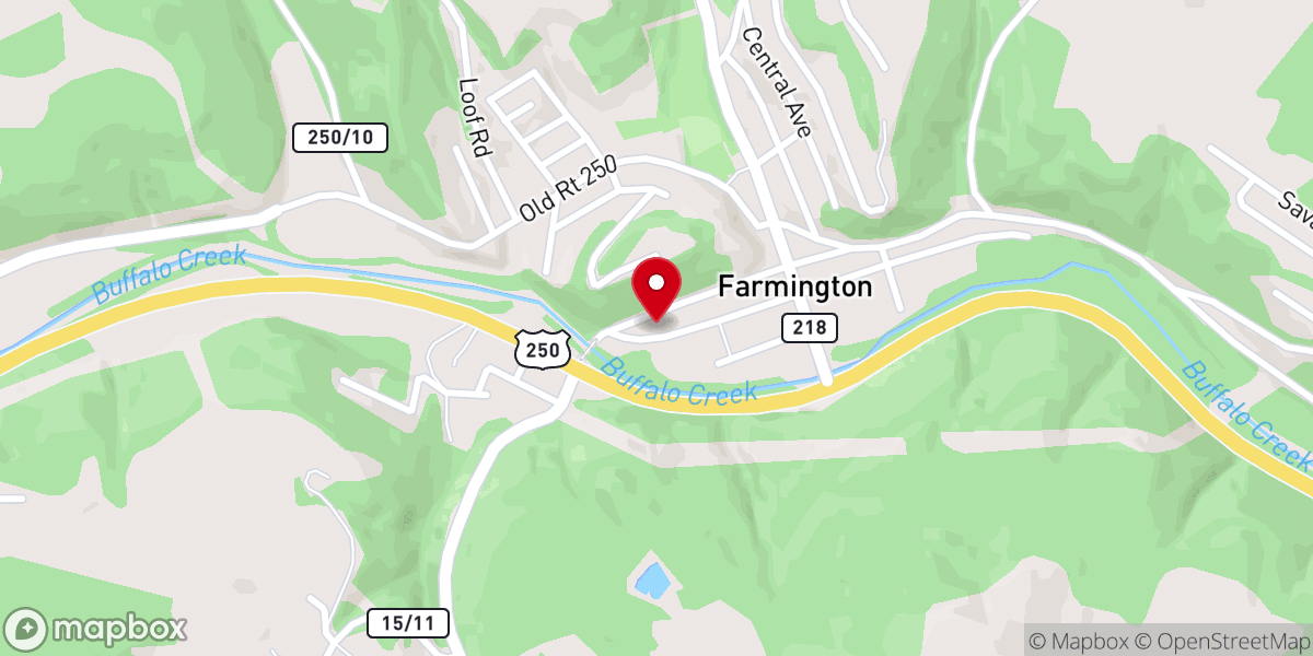 Map showing location of St. Peter Catholic Church