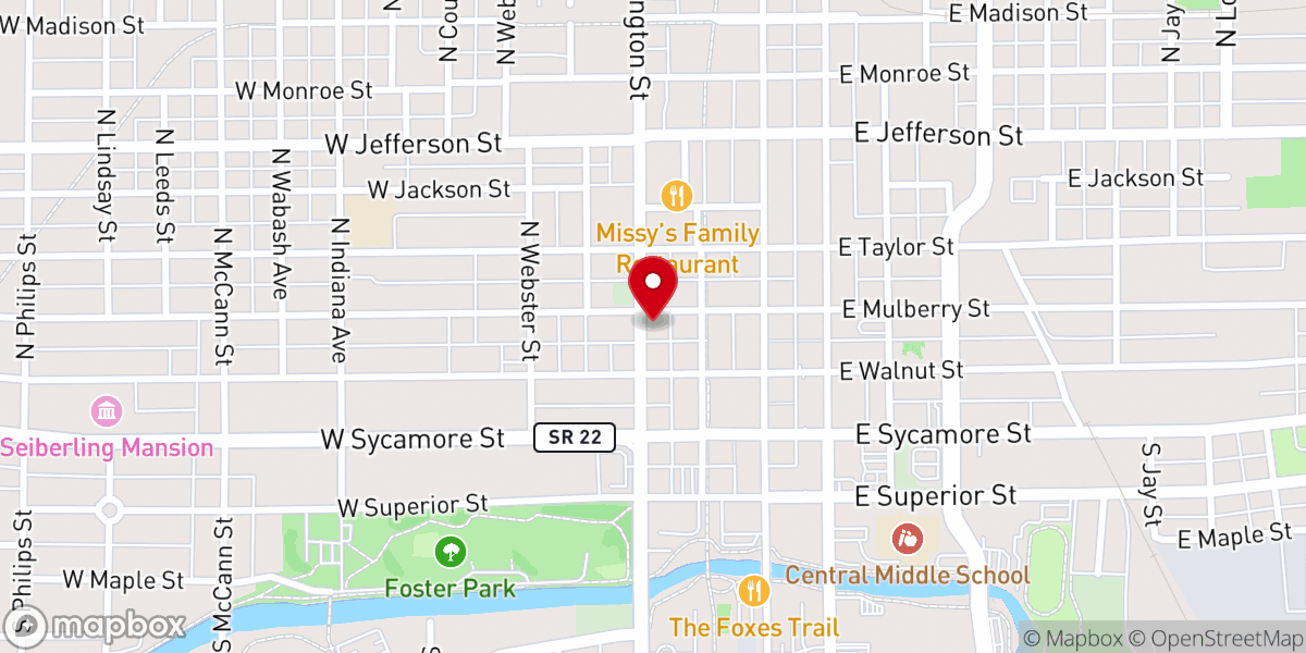 Map showing location of Grace United Methodist Church