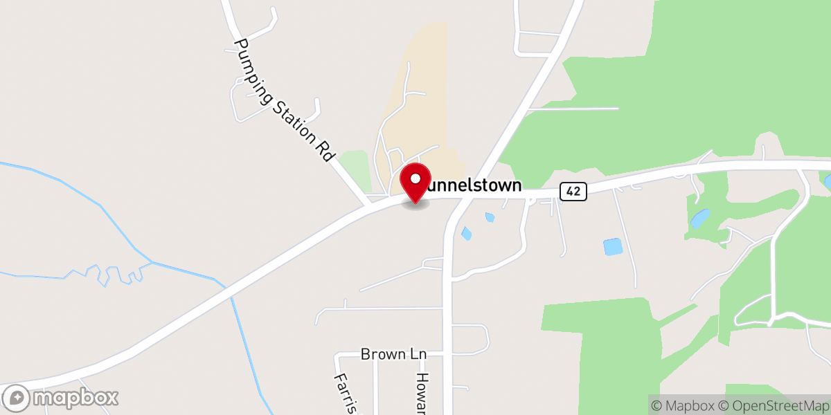 Map showing location of Runnelstown First Baptist Church