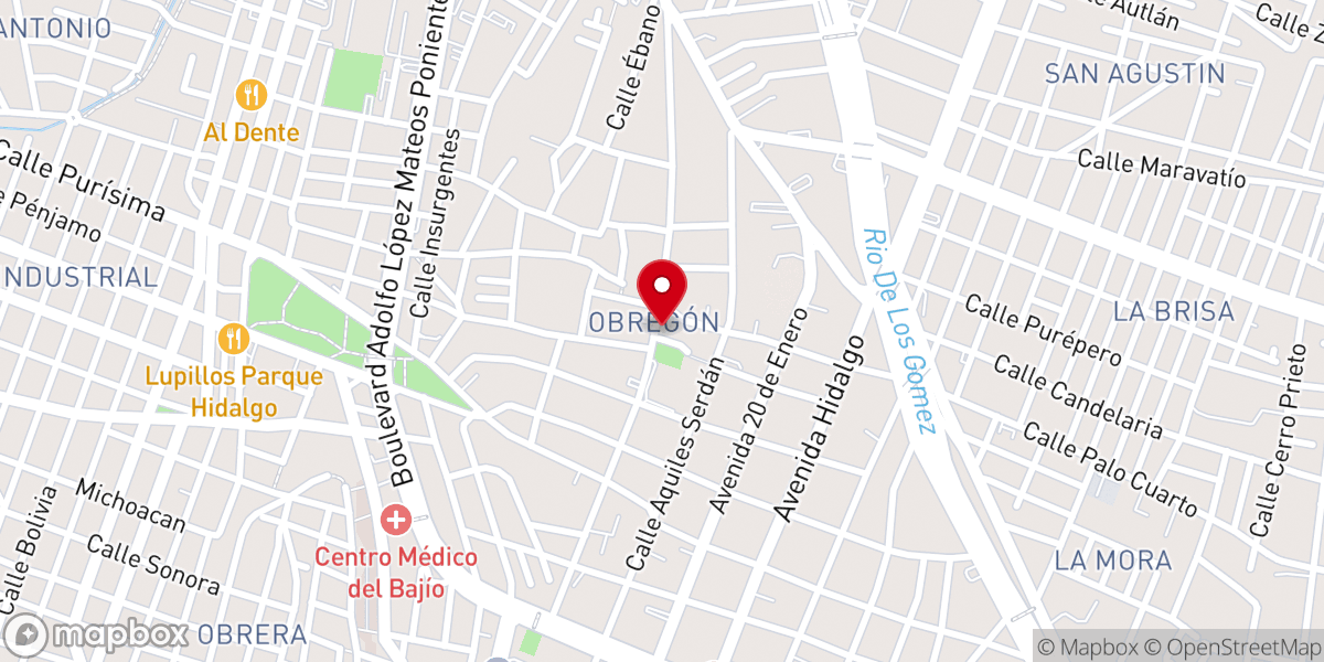 Map showing location of Parroquia del Señor de la Salud
