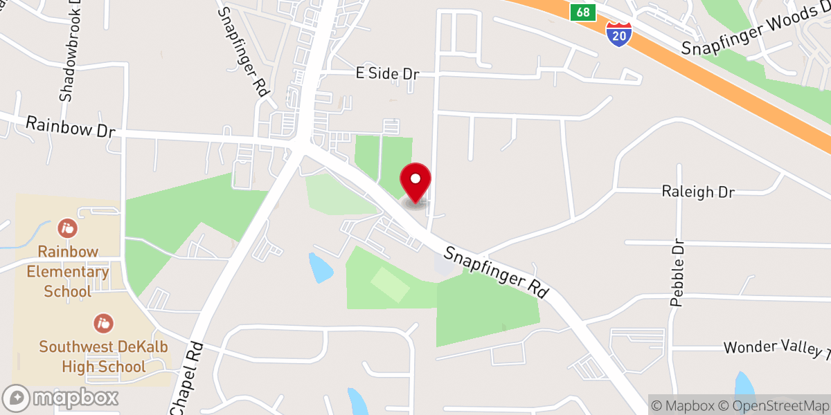 Map showing location of New Piney Grove Missionary Baptist Church