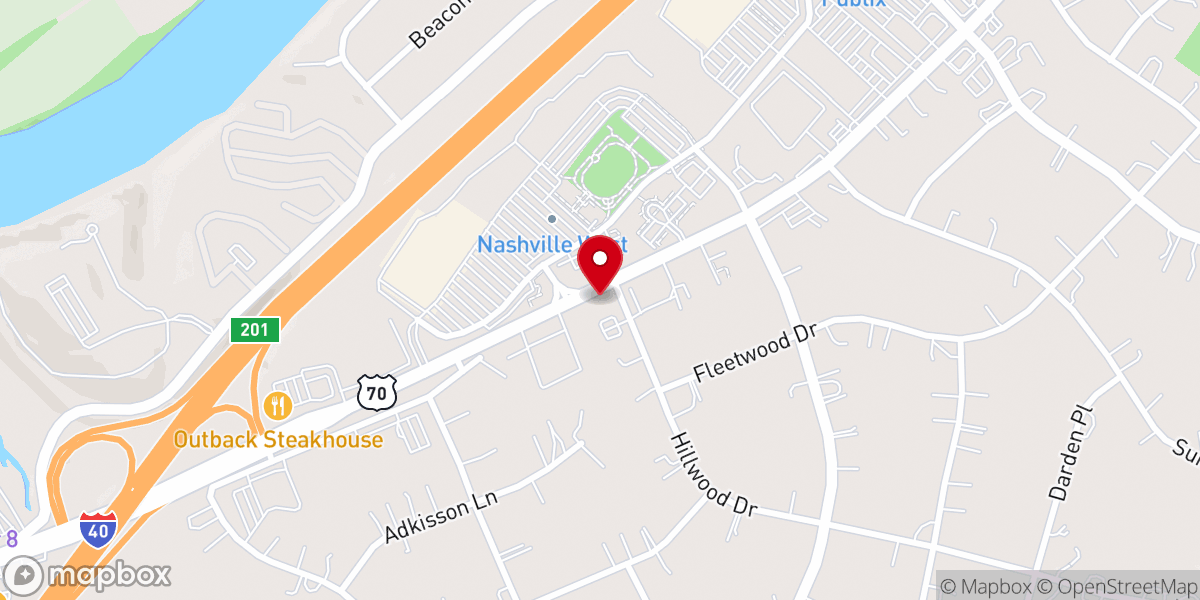 Map showing location of Tabernacle Baptist Church