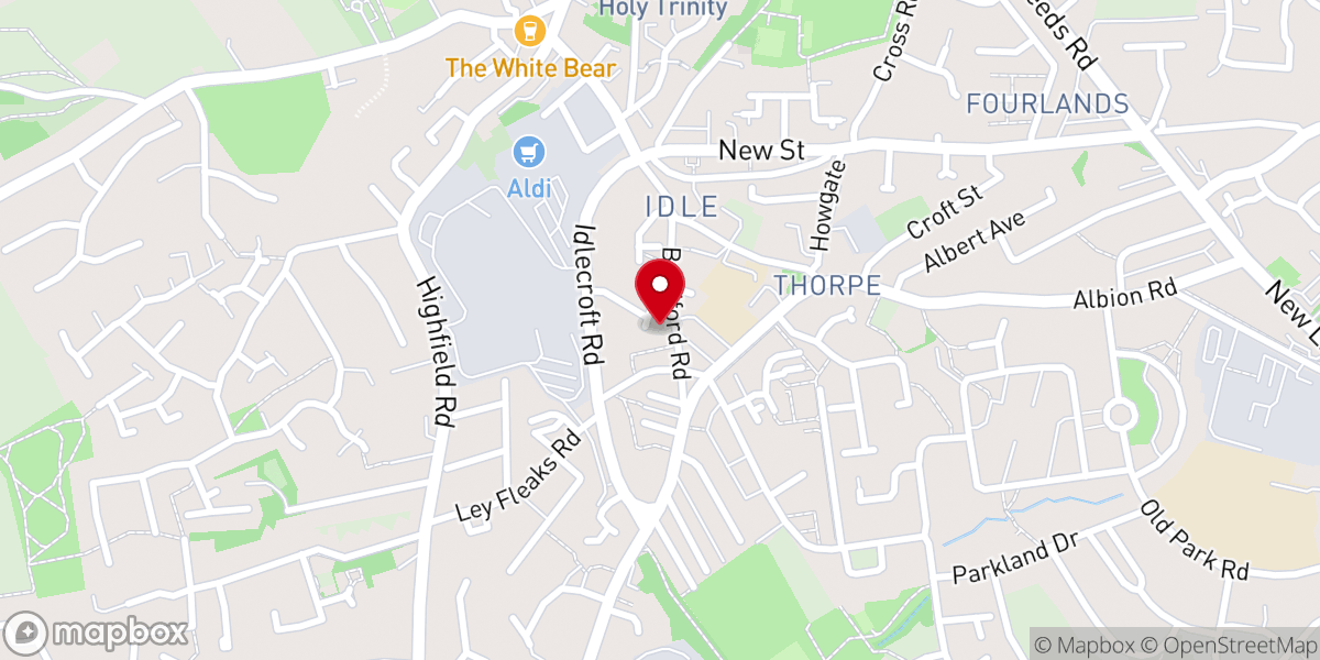 Map showing location of Idle Baptist Church