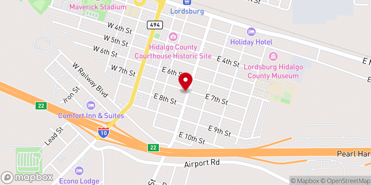 Map showing location of Assembly of God Church