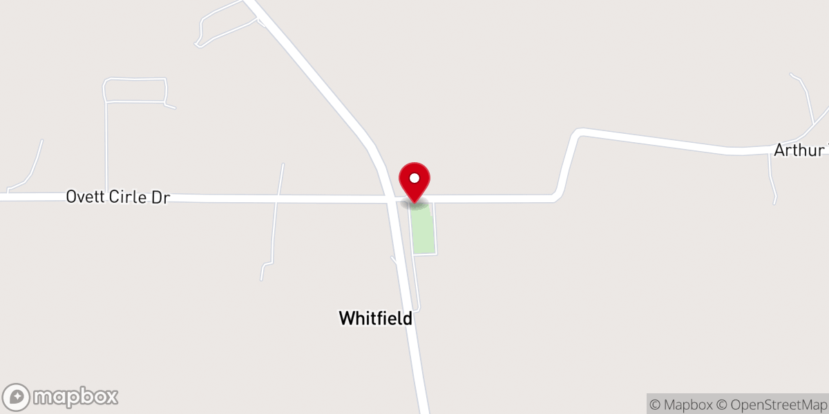 Map showing location of Mt. Olive Methodist Church