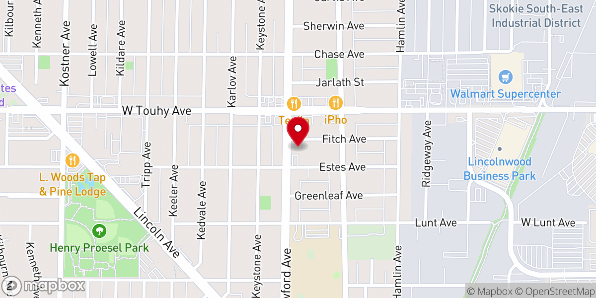 Map showing location of Lincolnwood Jewish Congregation