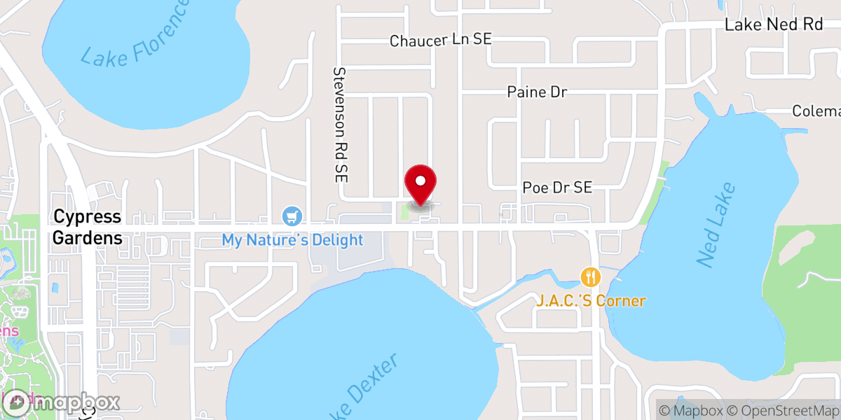 Map showing location of Garden Grove Church